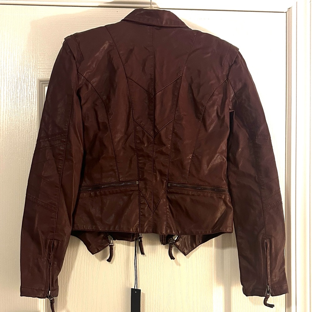 Blank NYC Rich Burgundy Vegan Leather Jacket - Picture 2 of 4